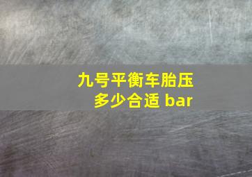 九号平衡车胎压多少合适 bar